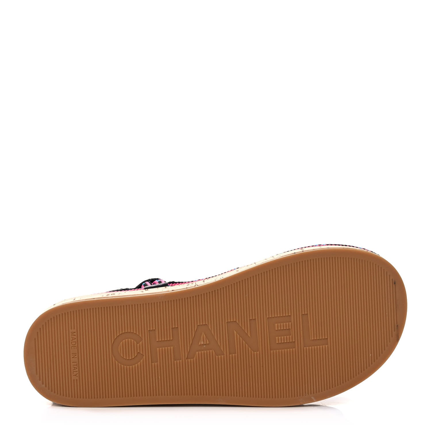 Chanel Cord Lambskin Quilted Logo Sandals 35 Pink Black 7 of 10