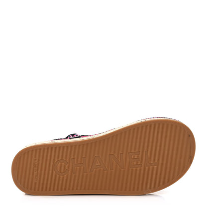 Chanel Cord Lambskin Quilted Logo Sandals 35 Pink Black 7 of 10