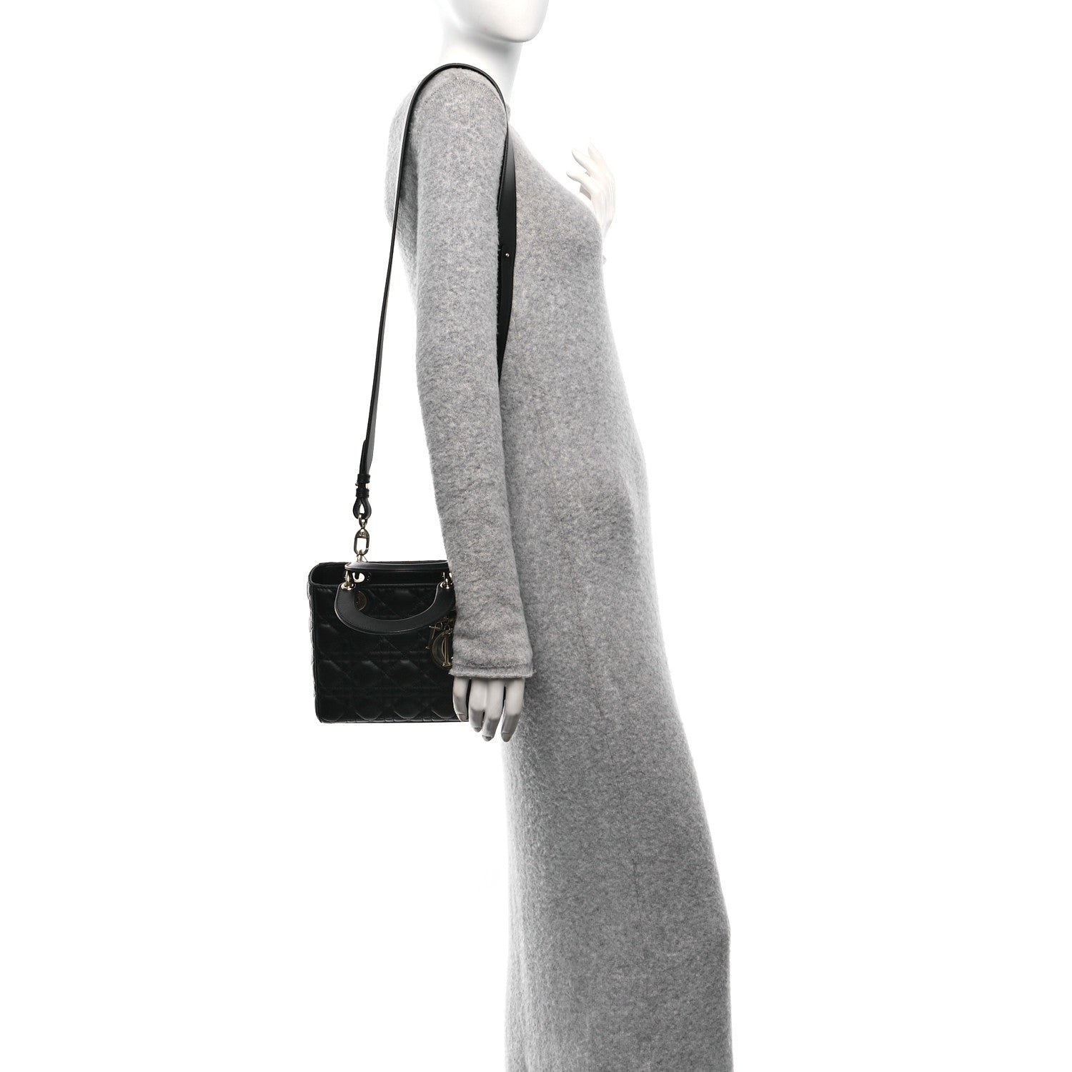 Christian Dior Lambskin Cannage Small My ABCDior Lady Dior Black 2 of 10
