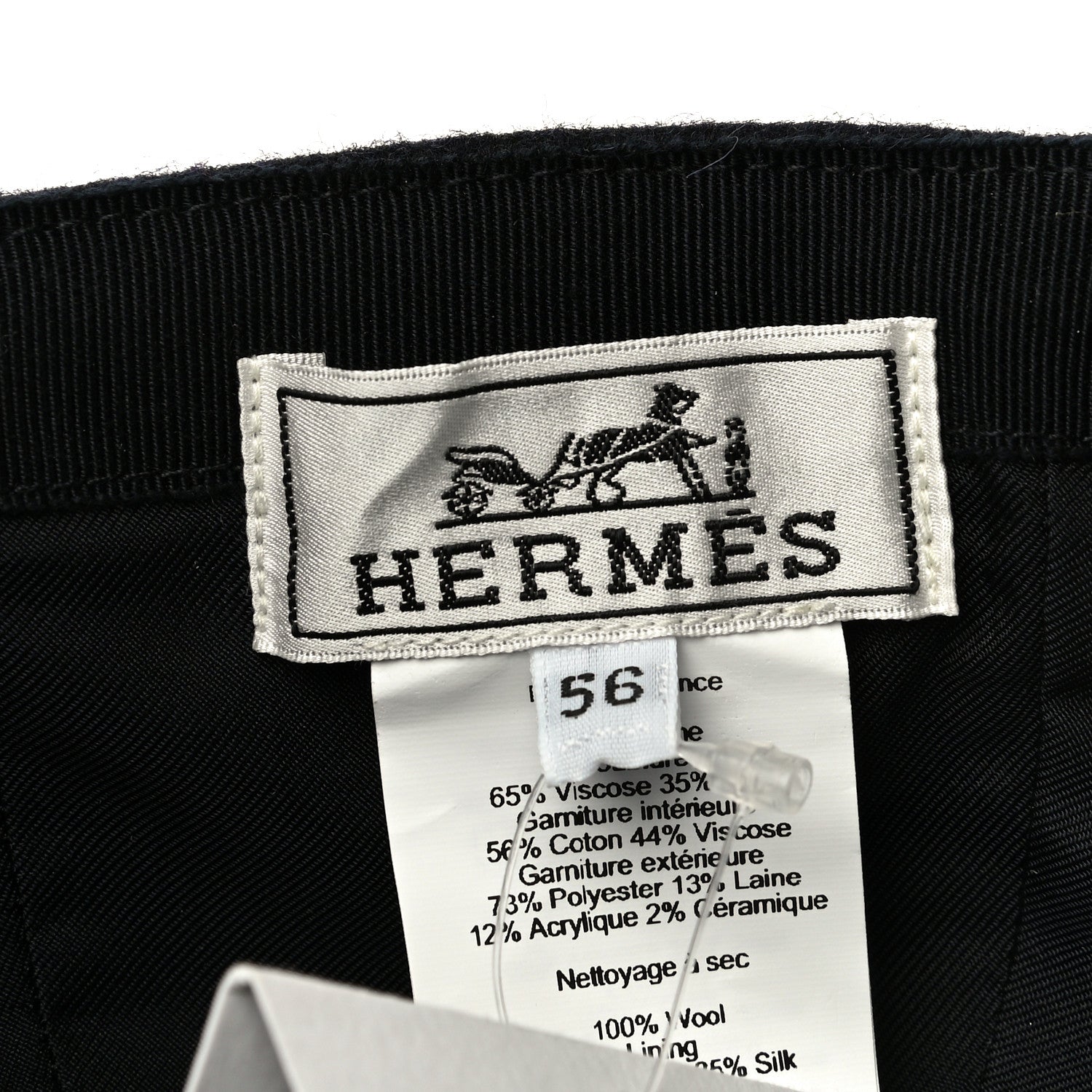 Hermes Wool Davis Varsity Cap 56 Marine 5 of 8