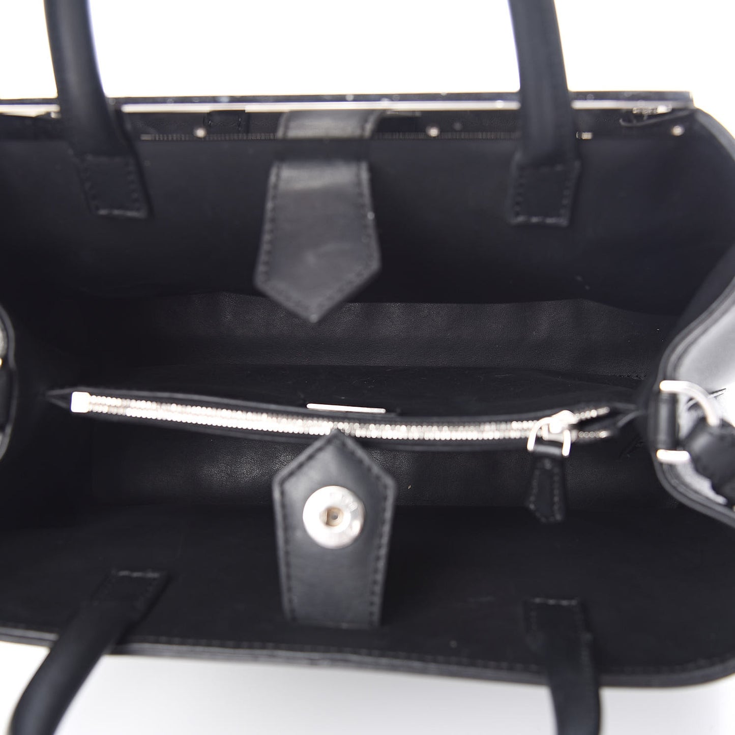 Vitello Dolce Mink Fur Pom Pom Petite 2Jours Tote Black Multicolor