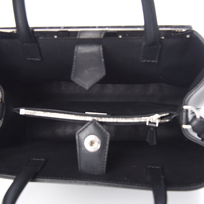 Fendi Vitello Dolce Mink Fur Pom Pom Petite 2Jours Tote Black Multicolor 5 of 10