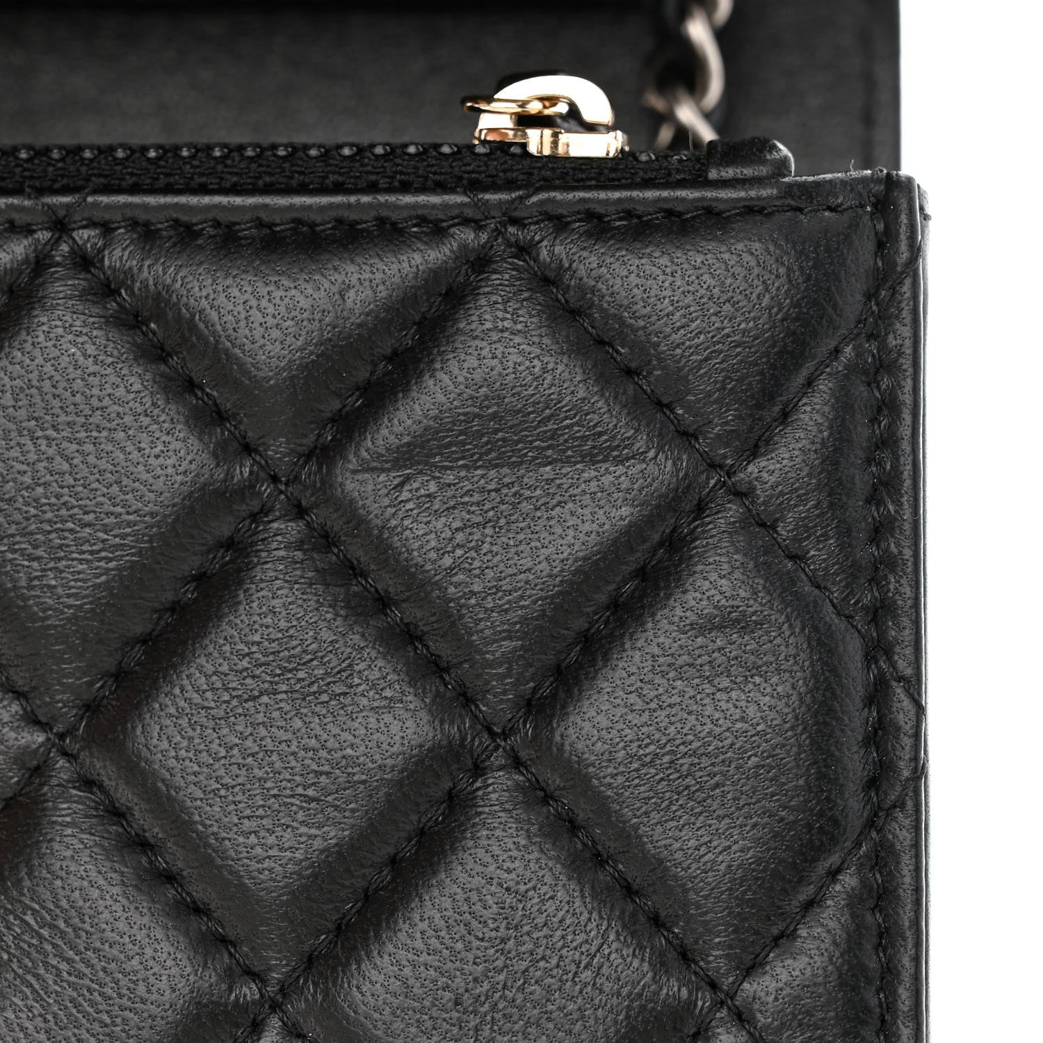 Chanel Lambskin Quilted Coco Clips Mini Wallet On Chain WOC Black 13 of 14