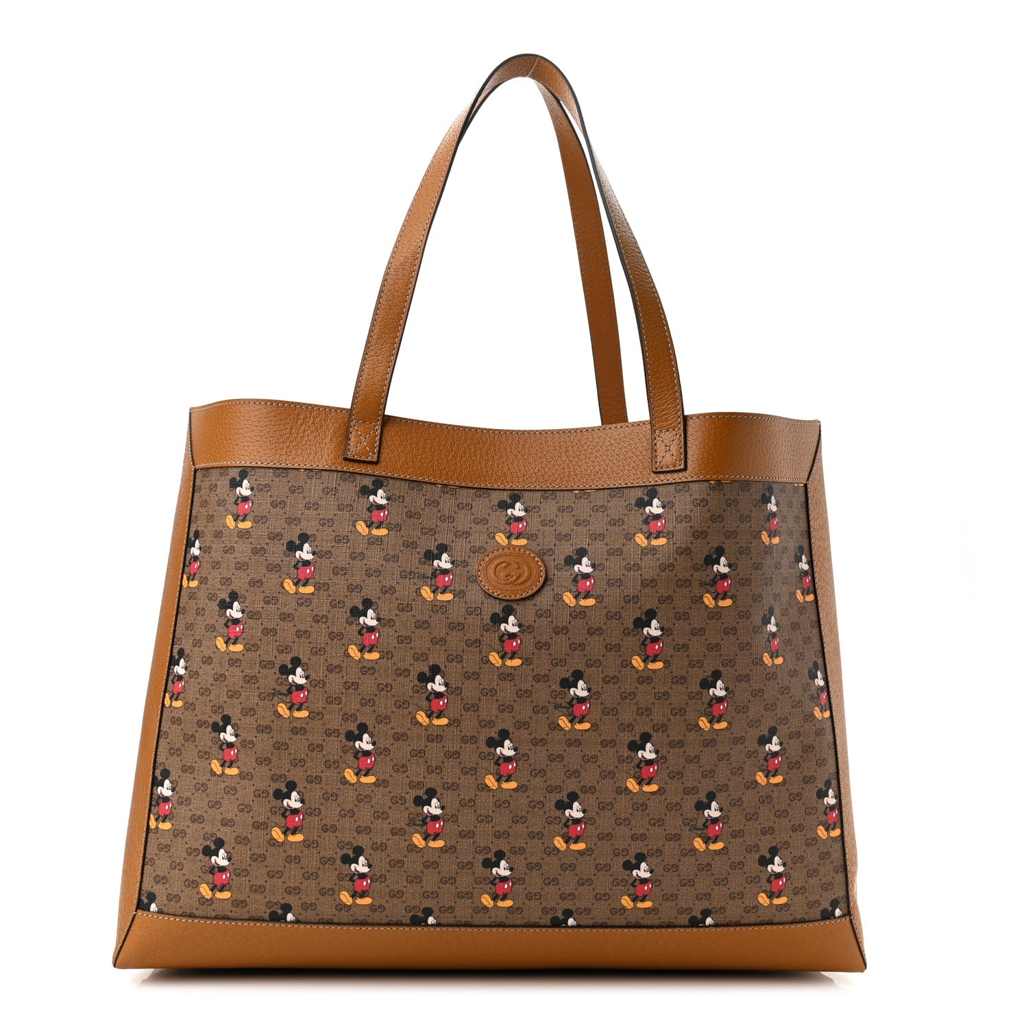 Gucci X DISNEY Mini Vintage GG Supreme Monogram Mickey Mouse Large Shopping Tote Beige Vintage Sun Oil 3 of 11