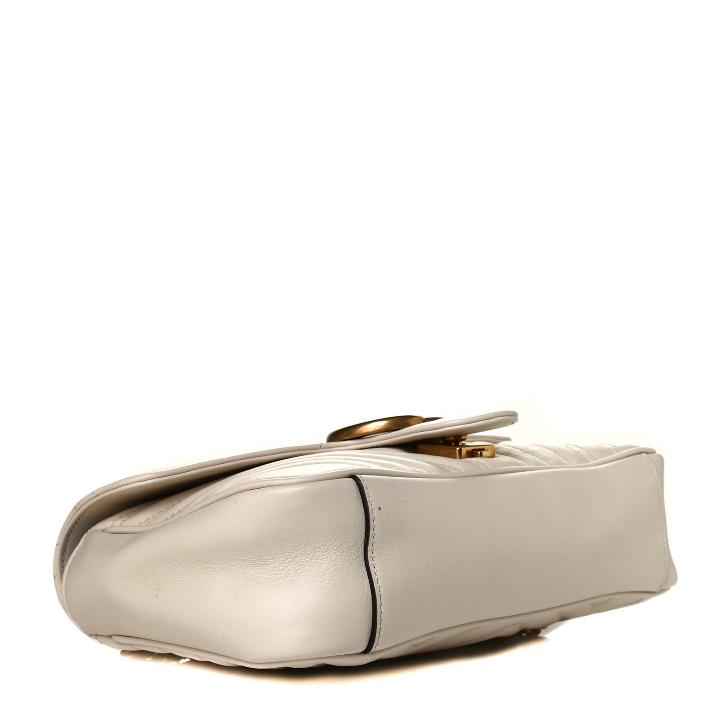 Calfskin Matelasse Small GG Marmont Shoulder Bag White