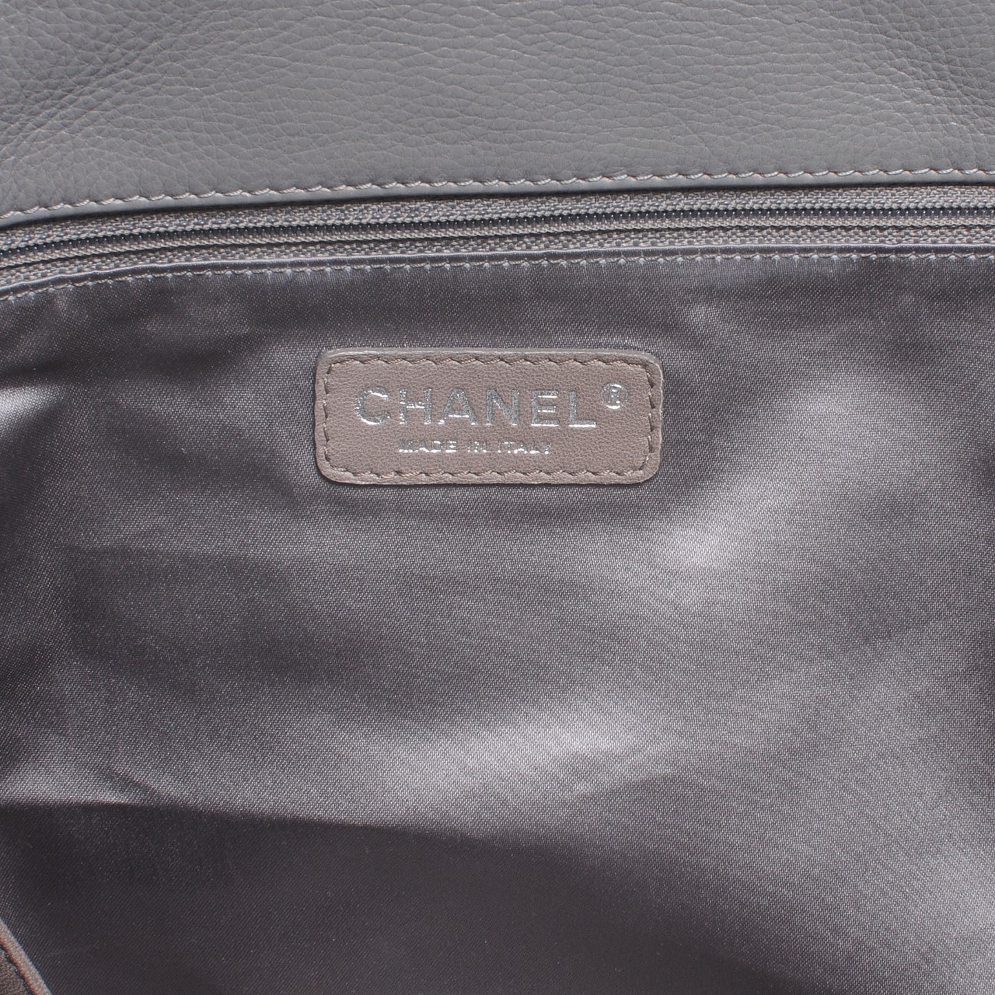 Leather Mademoiselle Lock Large Shopper Tote Grey