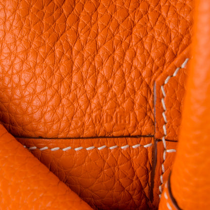 Hermes Taurillon Clemence Double Sens 45 Reversible Tote Orange Gold 7 of 7