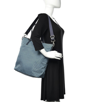 Prada Tessuto Nylon Saffiano Print Tote Azzurro 2 of 10