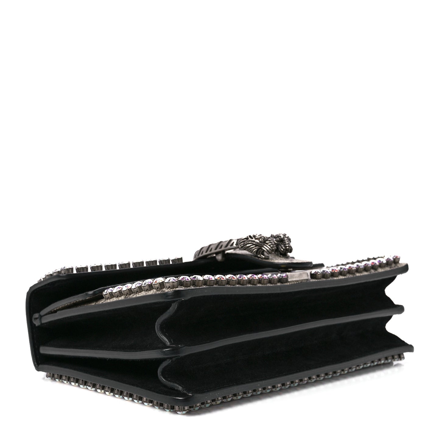 GG Supreme Monogram Crystal Small Dionysus Shoulder Bag Black