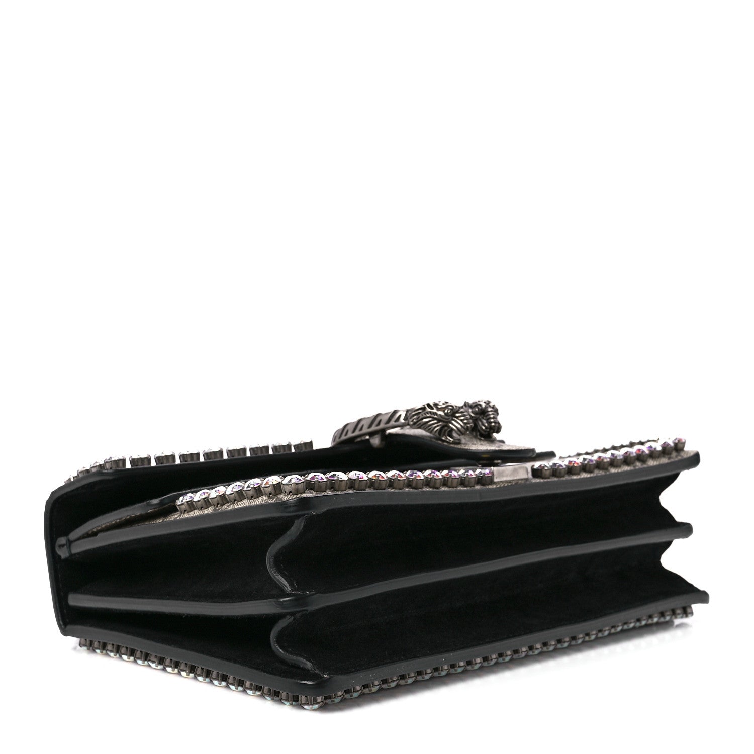 Gucci GG Supreme Monogram Crystal Small Dionysus Shoulder Bag Black 4 of 12