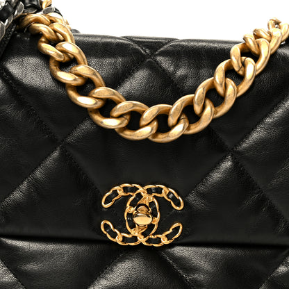 Chanel Goatskin Quilted Large Chanel 19 Flap Black 8 of 10