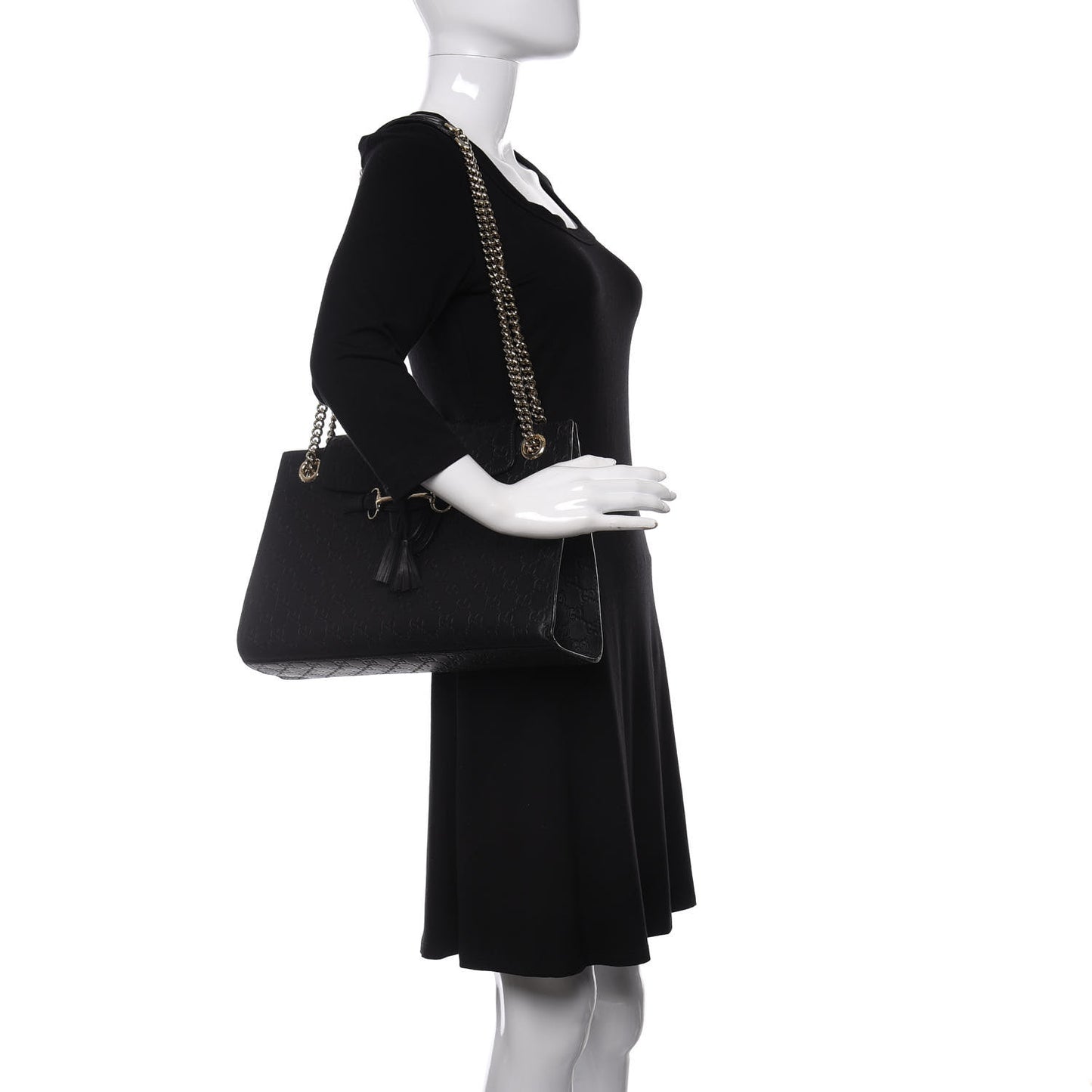 Guccissima Large Emily Chain Shoulder Bag Black