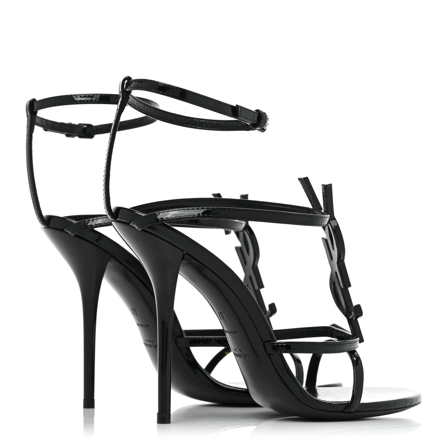 Patent Calfskin Cassandra 110 Sandals 37 Black