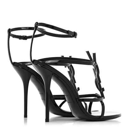 Saint Laurent Patent Calfskin Cassandra 110 Sandals 37 Black 4 of 11