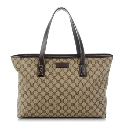 Gucci GG Supreme Monogram Medium Zippered Shopping Tote Dark Brown 1 of 7