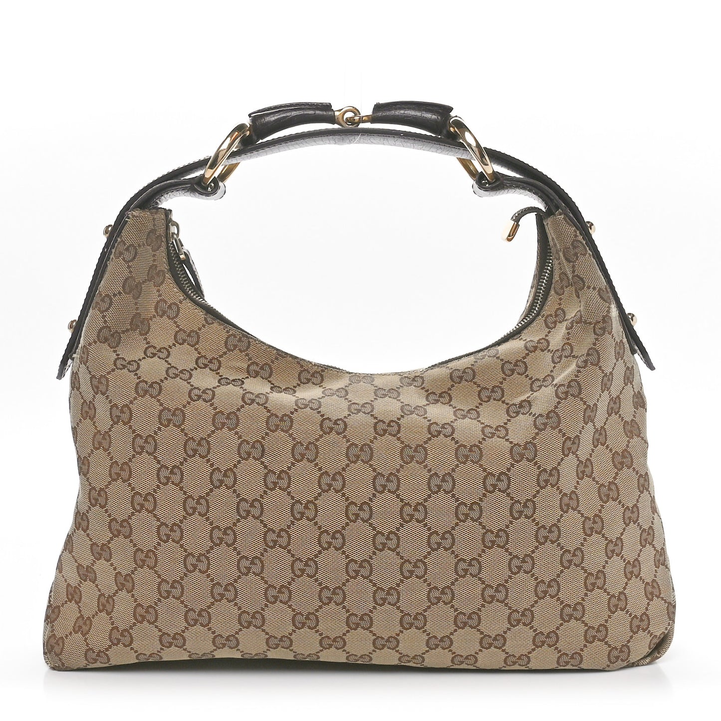 Monogram Medium Horsebit Chain Hobo Dark Brown