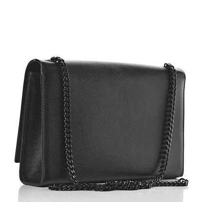 Saint Laurent Grain De Poudre Medium Classic Monogram Kate Satchel Black 3 of 13