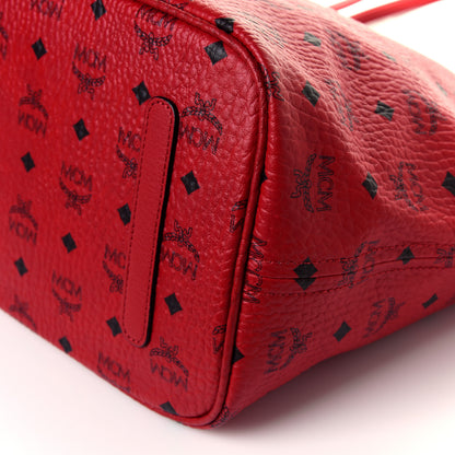MCM Visetos Large Liz Reversible Shopper Tote Ruby Red 11 of 13
