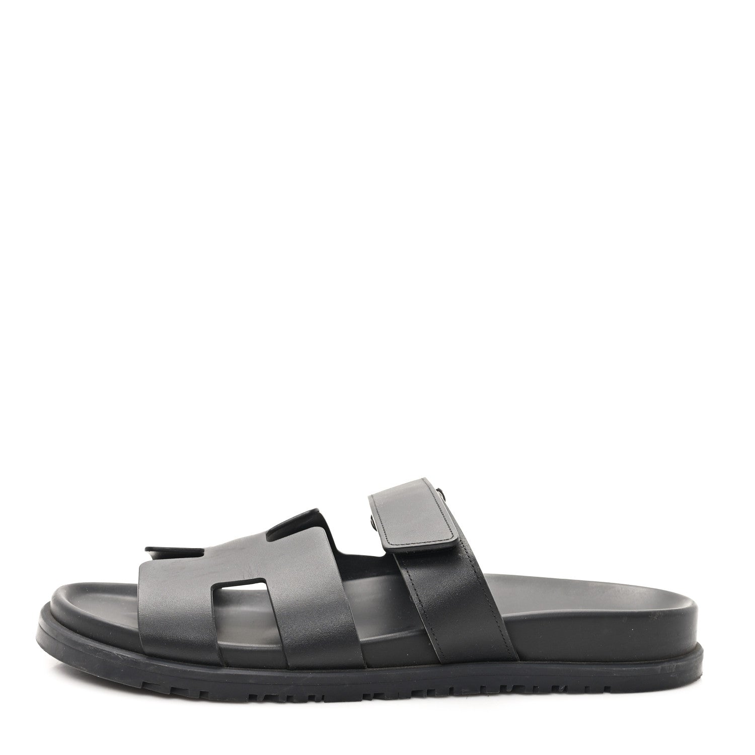 Hermes Calfskin Womens Chypre Sandals 40.5 Black 1 of 10
