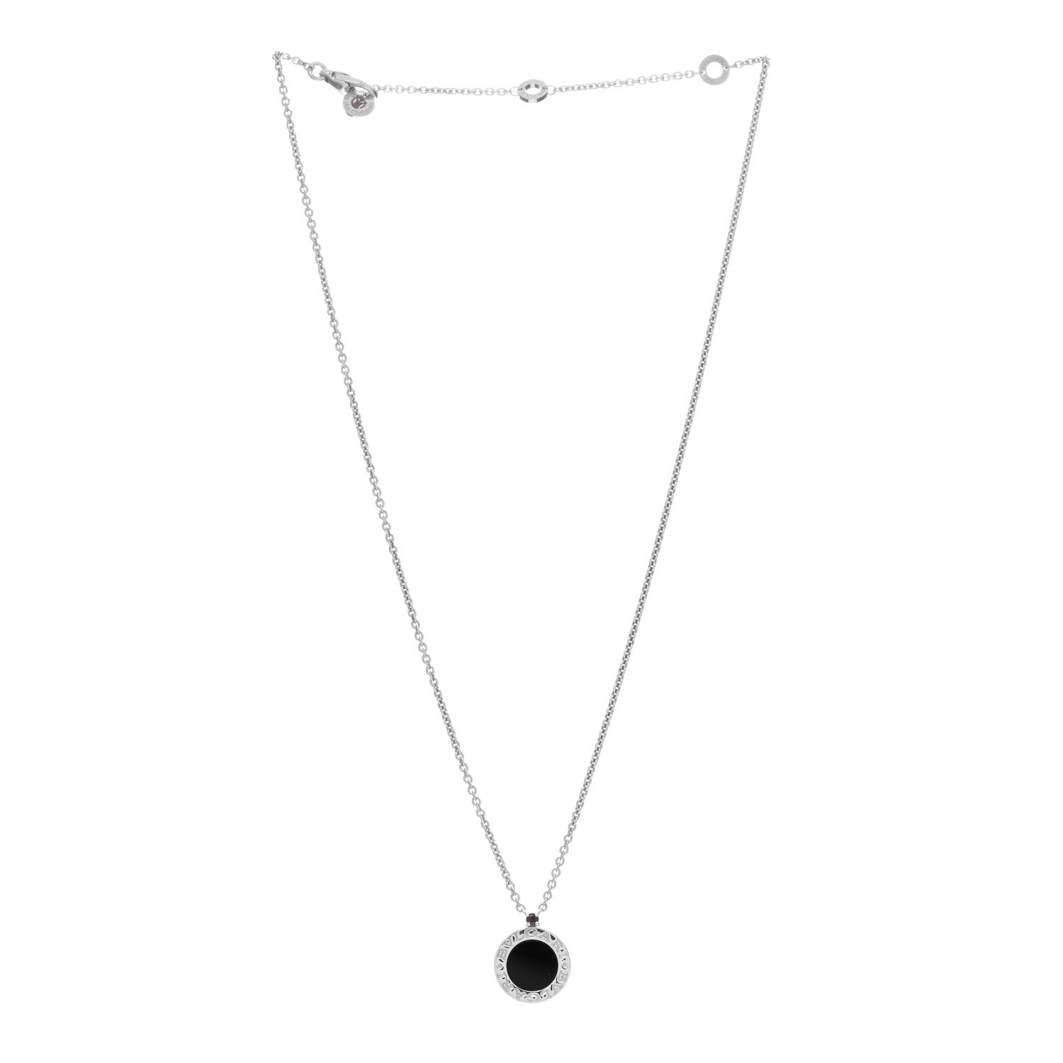 Bulgari Sterling Silver Black Onyx Ruby Save The Children Anniversary Pendant Necklace 3 of 5