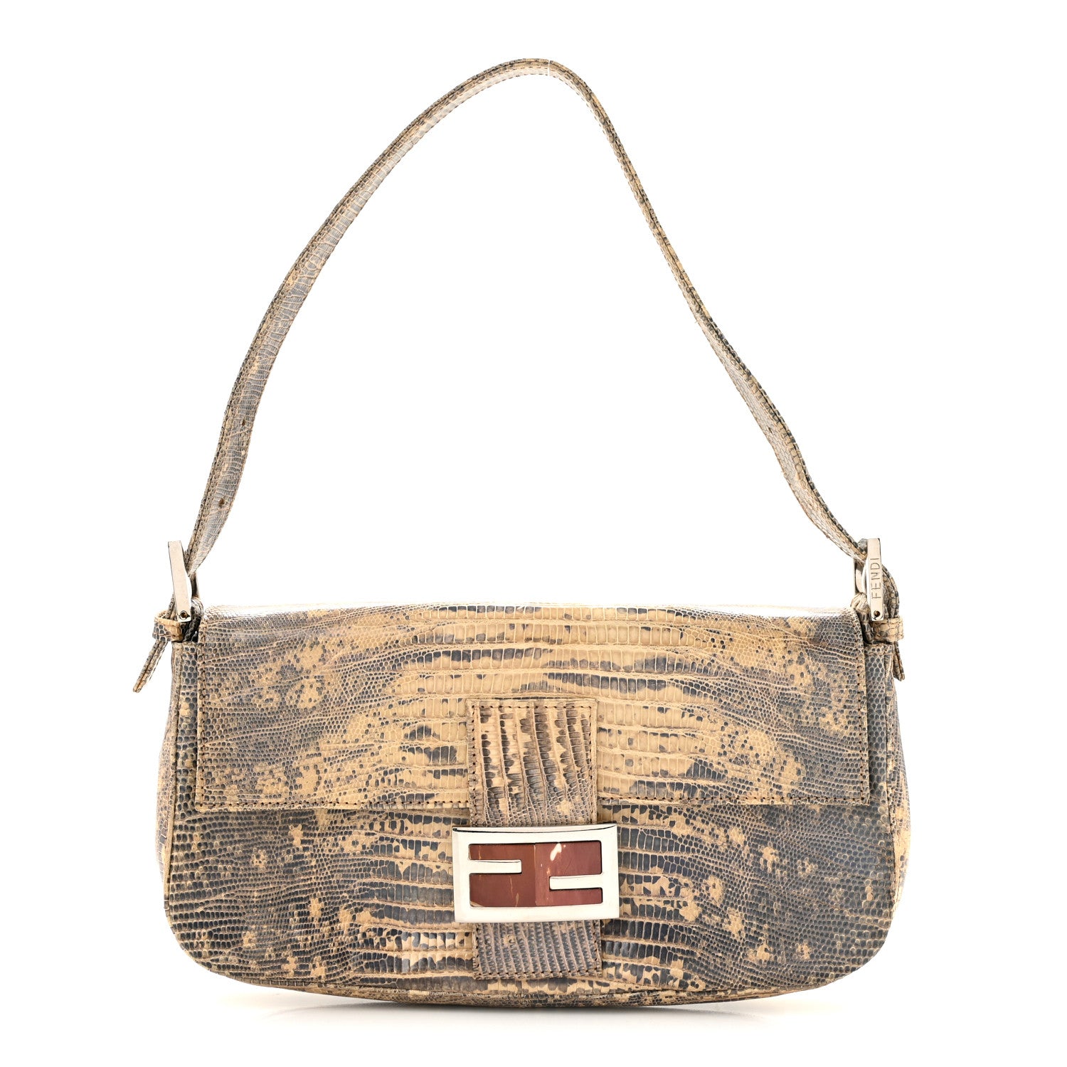 Fendi Iridescent Lizard Baguette Natural Multicolor 1 of 11
