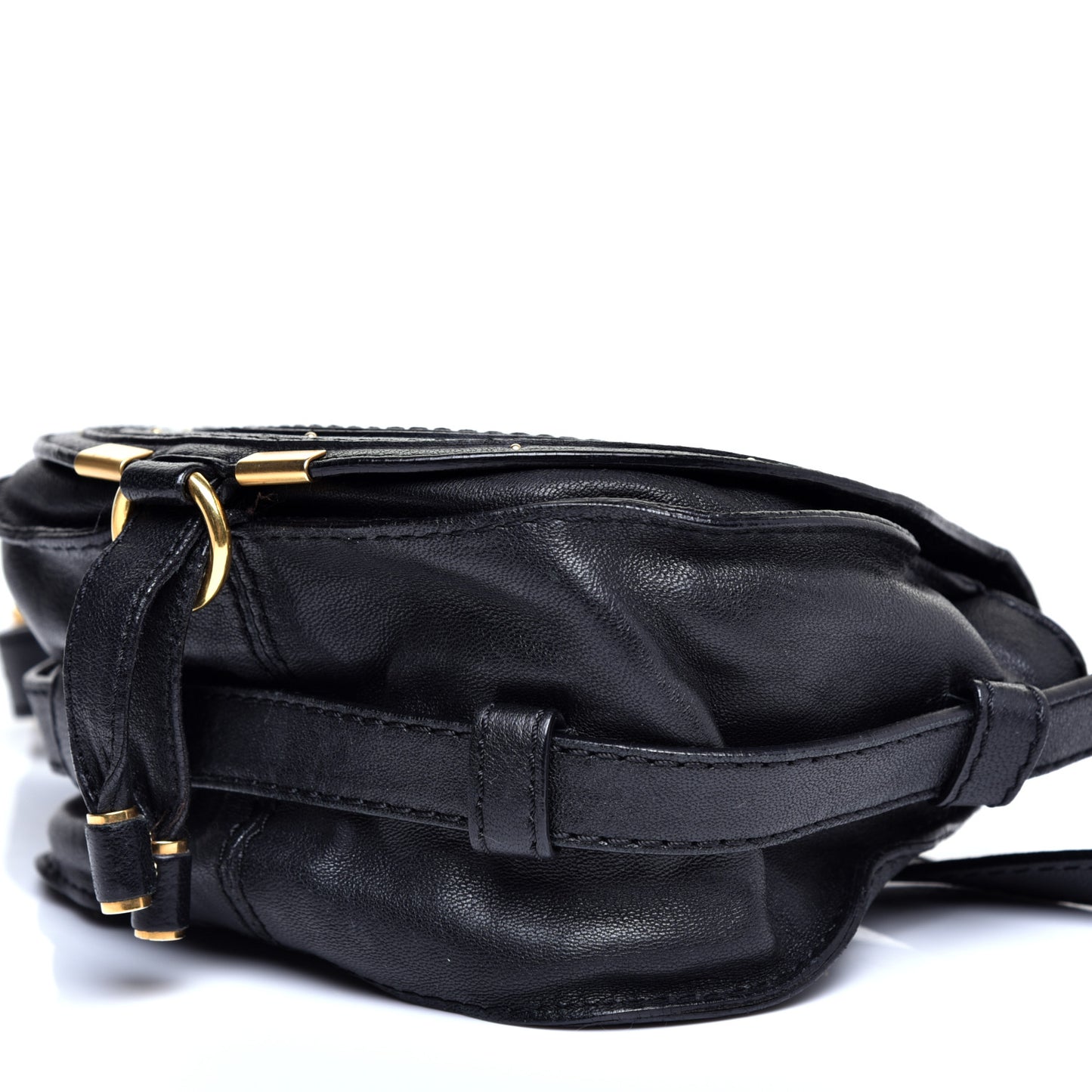 Calfskin Studded Mini Marcie Crossbody Bag Black