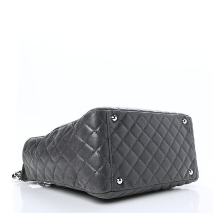 Chanel Lambskin Surpique Chevron Quilted Tote Dark Grey 4 of 10