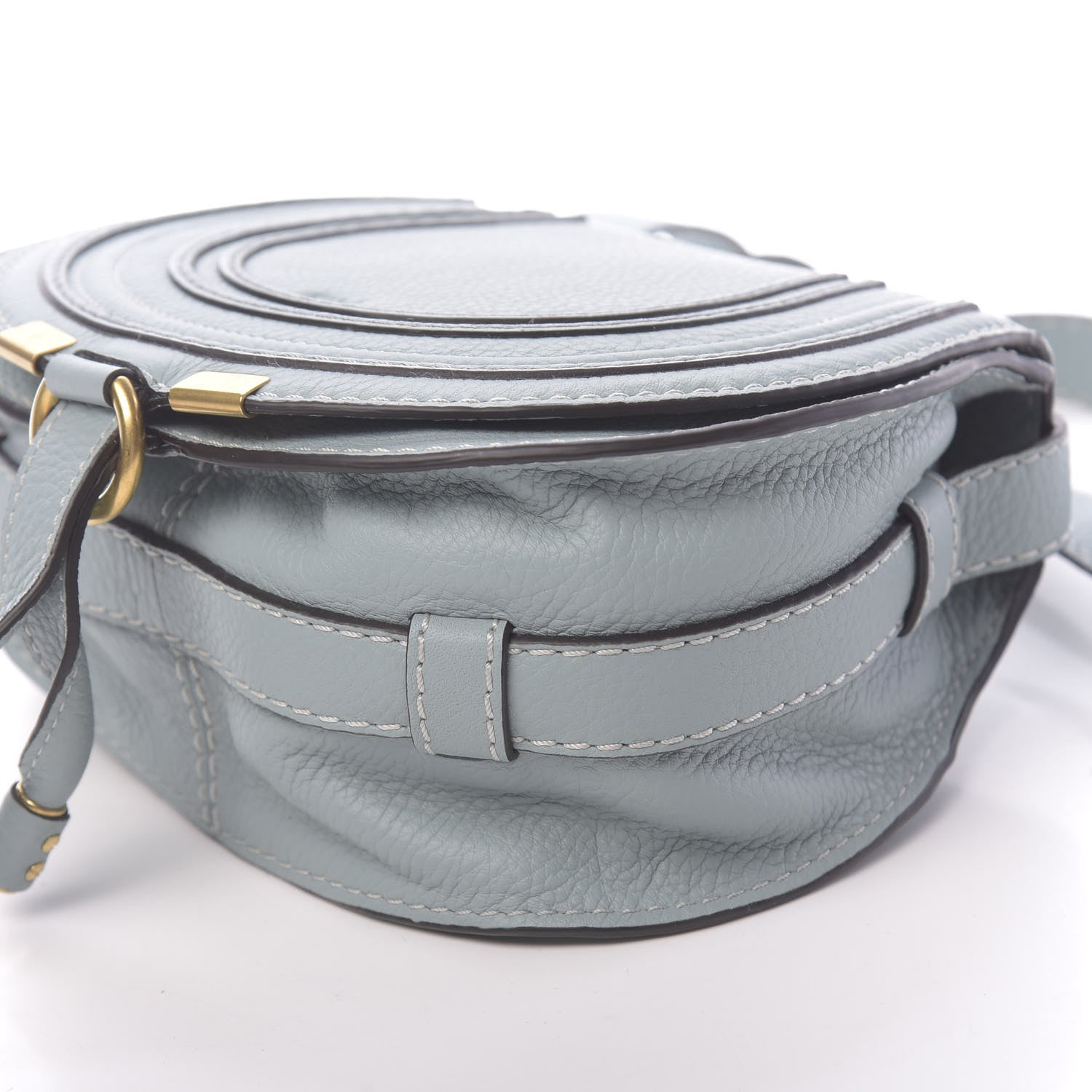 Chloe Calfskin Mini Marcie Round Crossbody Bag Faded Blue 10 of 11