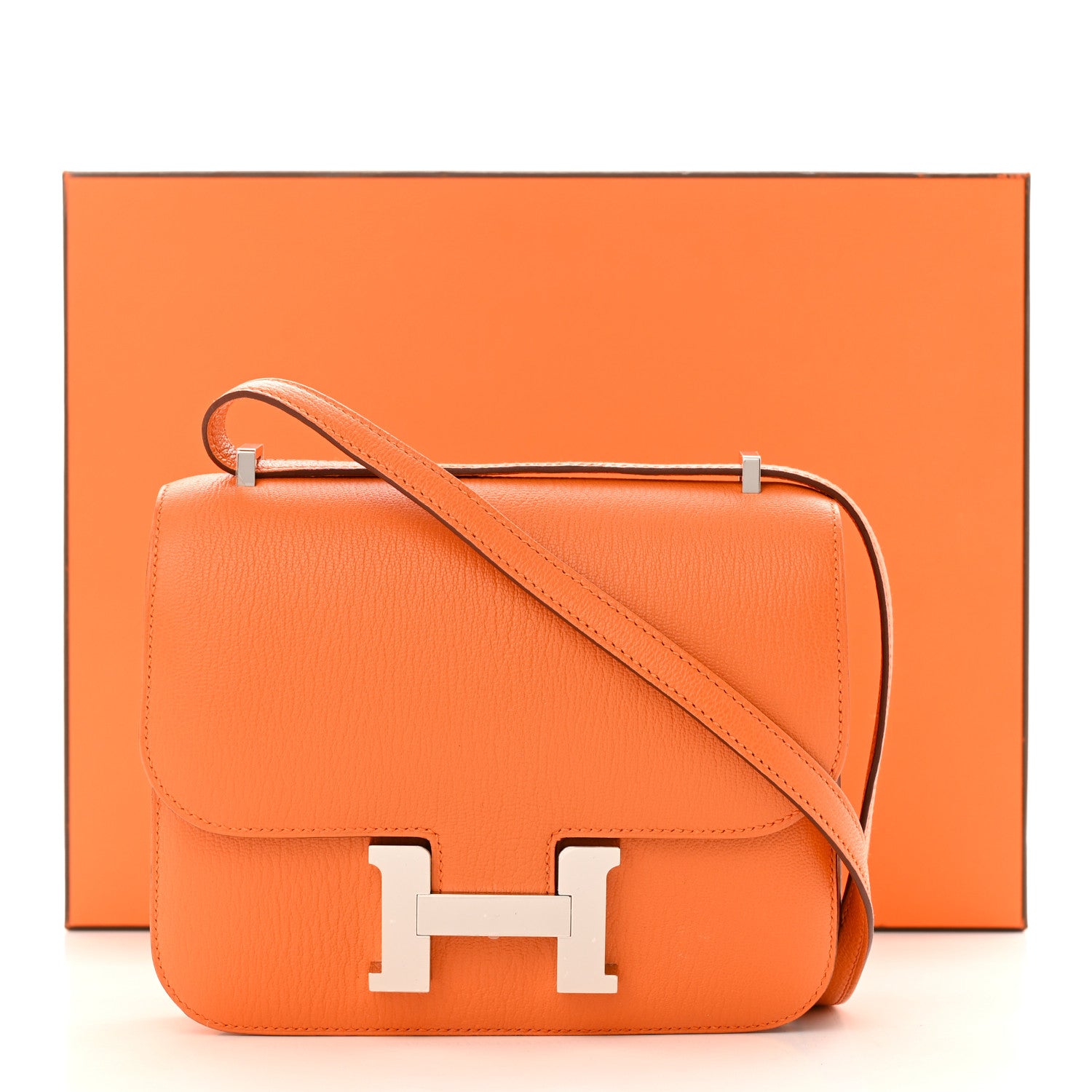 Hermes Chevre Mysore Verso Constance 18 Orange Rose Lipstick 12 of 12