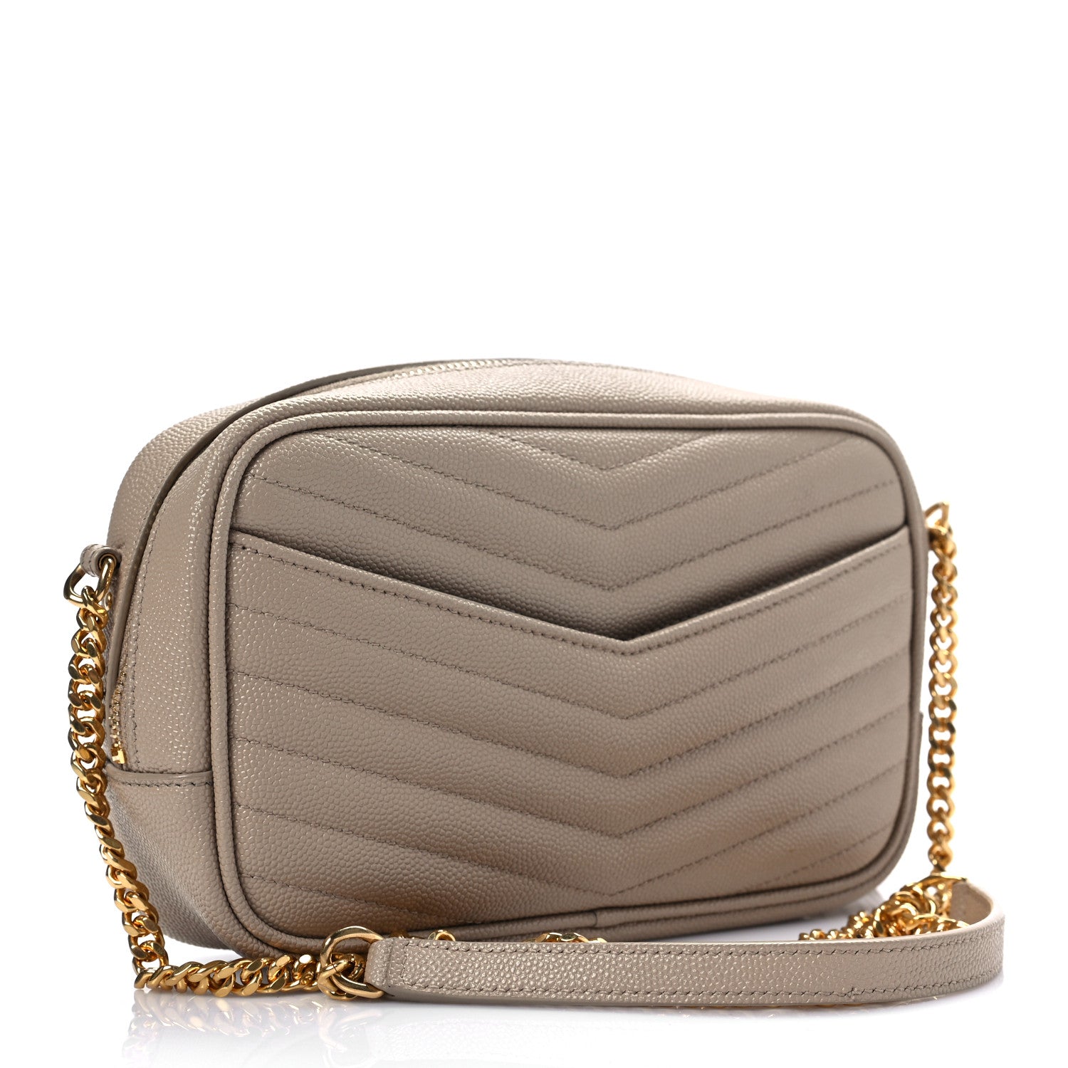 Saint Laurent Grain De Poudre Matelasse Monogram Mini Lou Camera Bag Dark Latte 3 of 7
