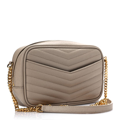Saint Laurent Grain De Poudre Matelasse Monogram Mini Lou Camera Bag Dark Latte 3 of 7