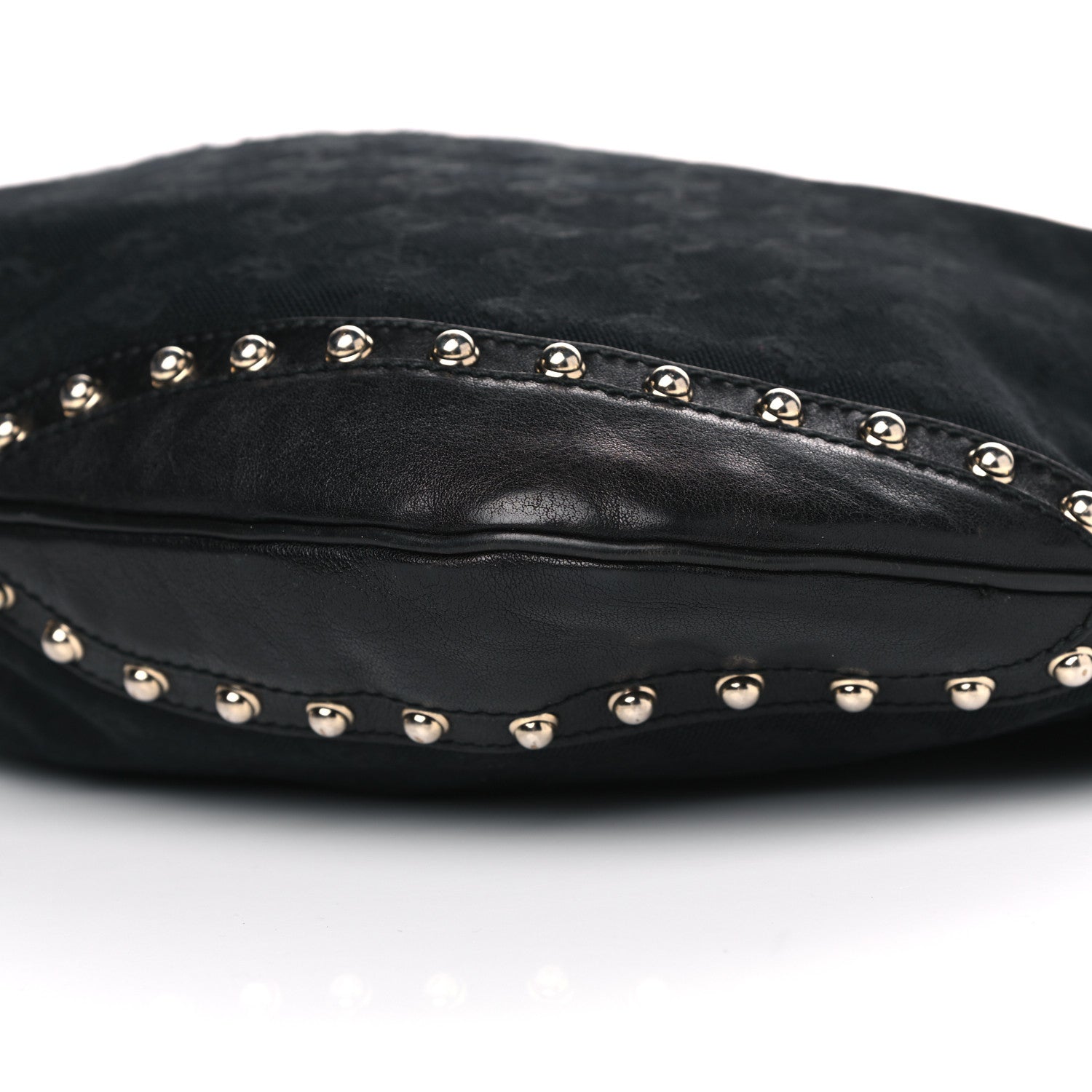 Gucci Monogram Web Studded Pelham Shoulder Bag Black 9 of 13