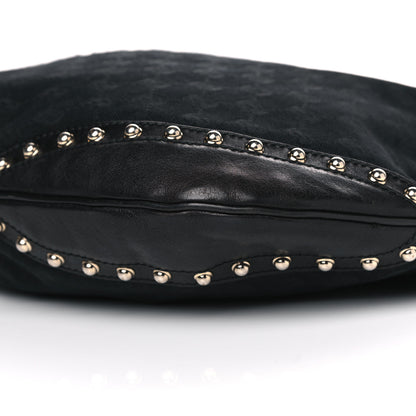 Gucci Monogram Web Studded Pelham Shoulder Bag Black 9 of 13