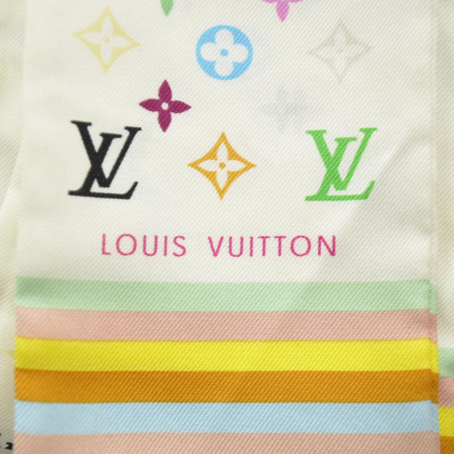 Louis Vuitton Silk Monogram Multicolor Bandeau White 4 of 5