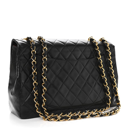 Chanel Lambskin Quilted XL Jumbo Single Flap Black 3 of 21