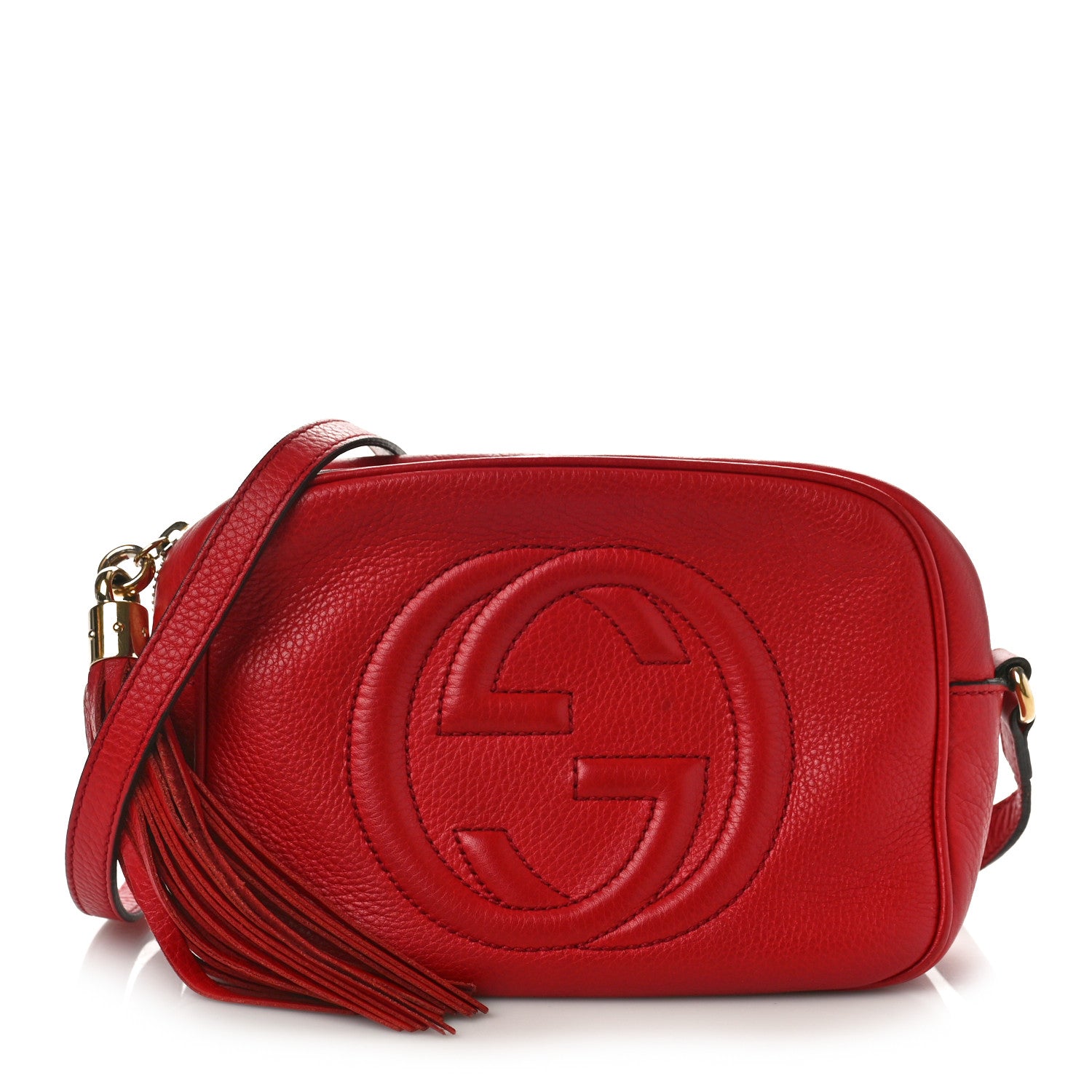 Gucci Pebbled Calfskin Small Soho Disco Bag Tabasco Red 1 of 12