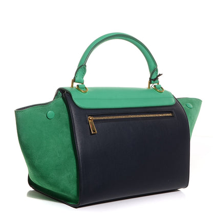 Celine Smooth Calfskin Suede Small Bi-Color Trapeze Palm 3 of 9