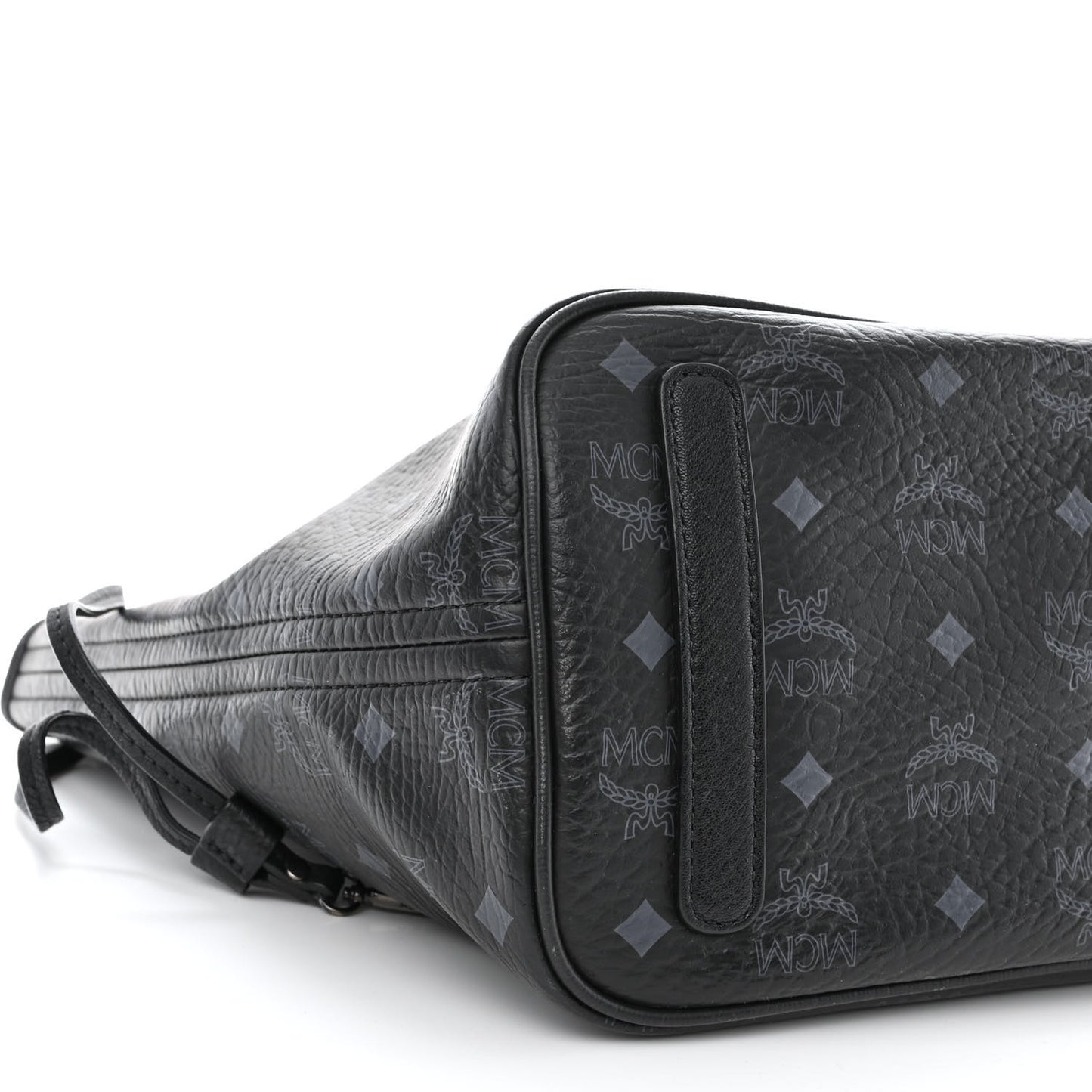 Grained Calfskin Visetos Medium Liz Reversible Shopper Tote Black