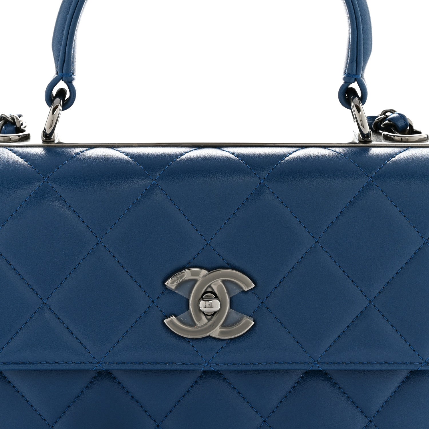 Chanel Lambskin Quilted Small Trendy CC Flap Dual Handle Bag Blue 8 of 15