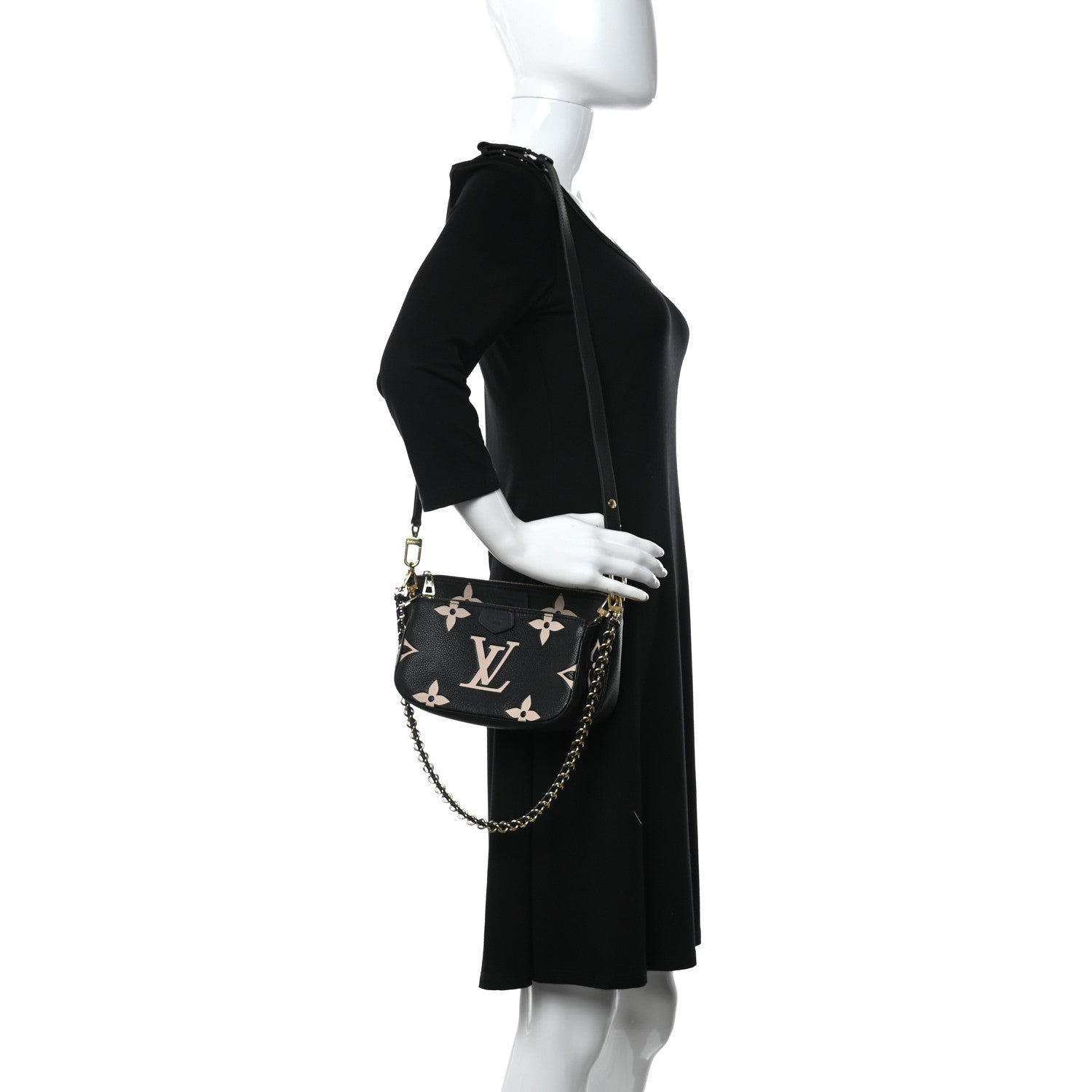 Louis Vuitton Empreinte Monogram Giant Multi Pochette Accessories Black Beige 3 of 9