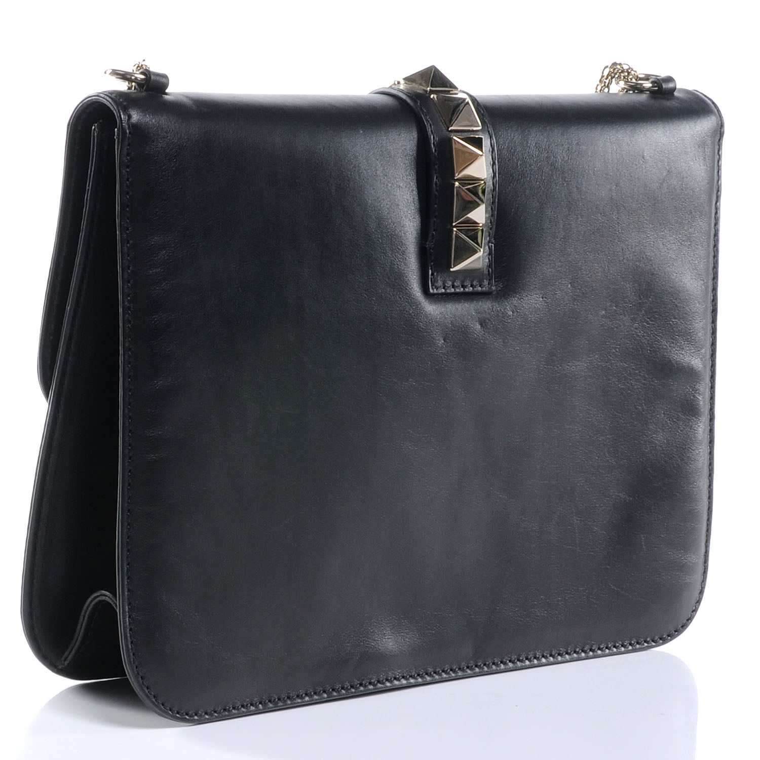 Valentino Garavani Vitello Large Glam Lock Rockstud Flap Black 3 of 7