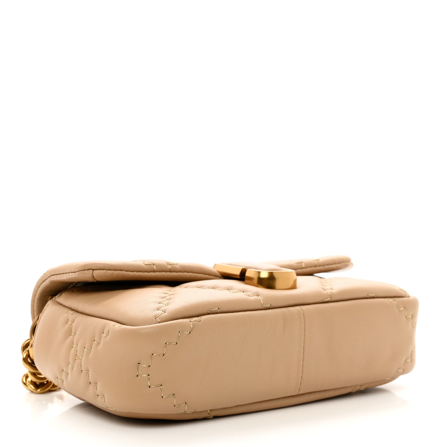 Lambskin Quilted J Marc Mini Shoulder Bag Camel