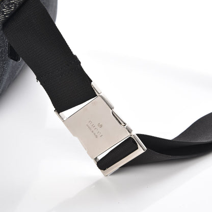 Gucci Denim Monogram Double Pocket Belt Bag Black 8 of 9