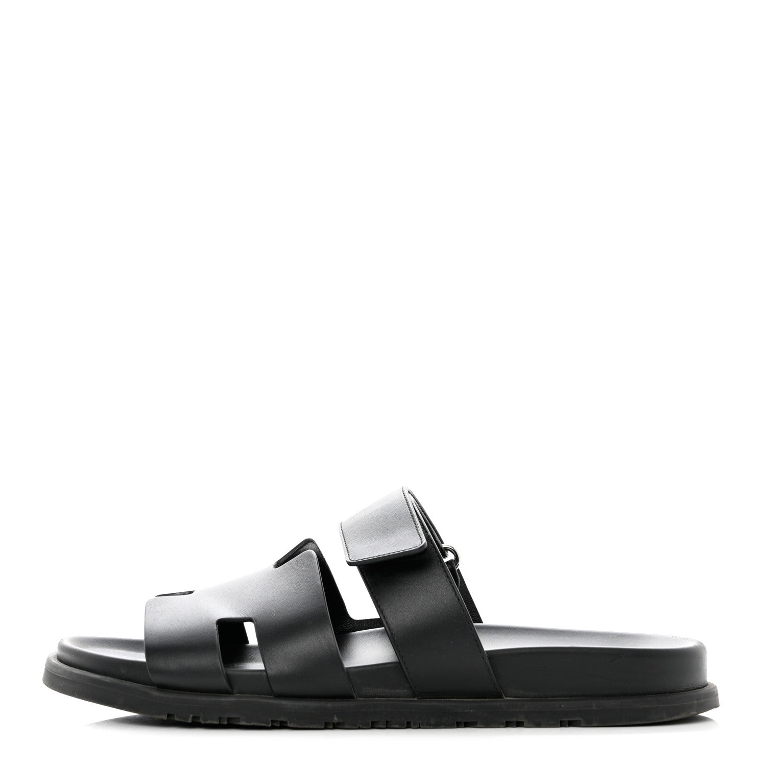 Hermes Calfskin Mens Chypre Sandals 42 Black 1 of 9