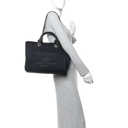 Chanel Mixed Fibers Small Deauville Tote Black 2 of 14