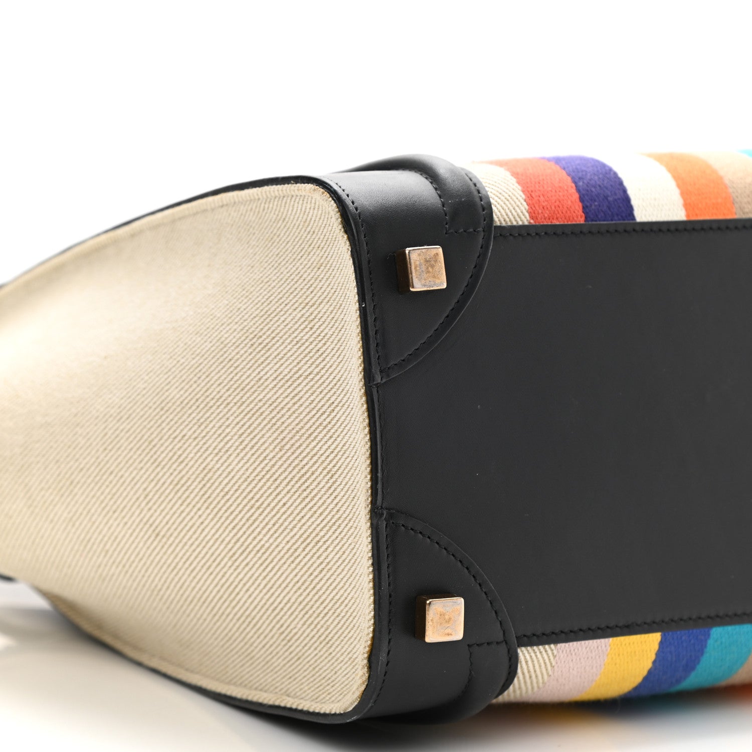 Celine Smooth Calfskin Striped Canvas Micro Luggage 12 of 15