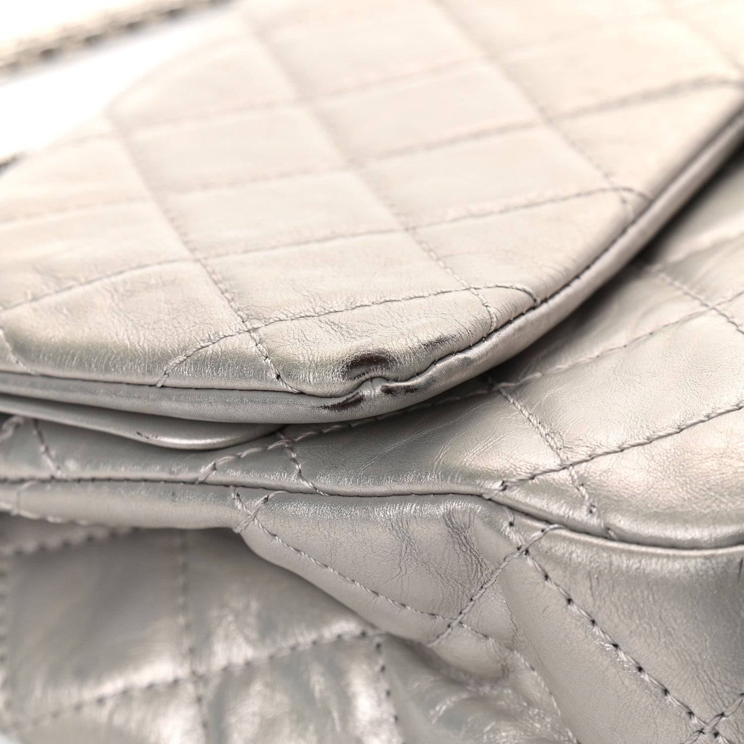 Chanel Metallic Aged Calfskin Quilted 2.55 Reissue 227 Flap Silver 10 of 10