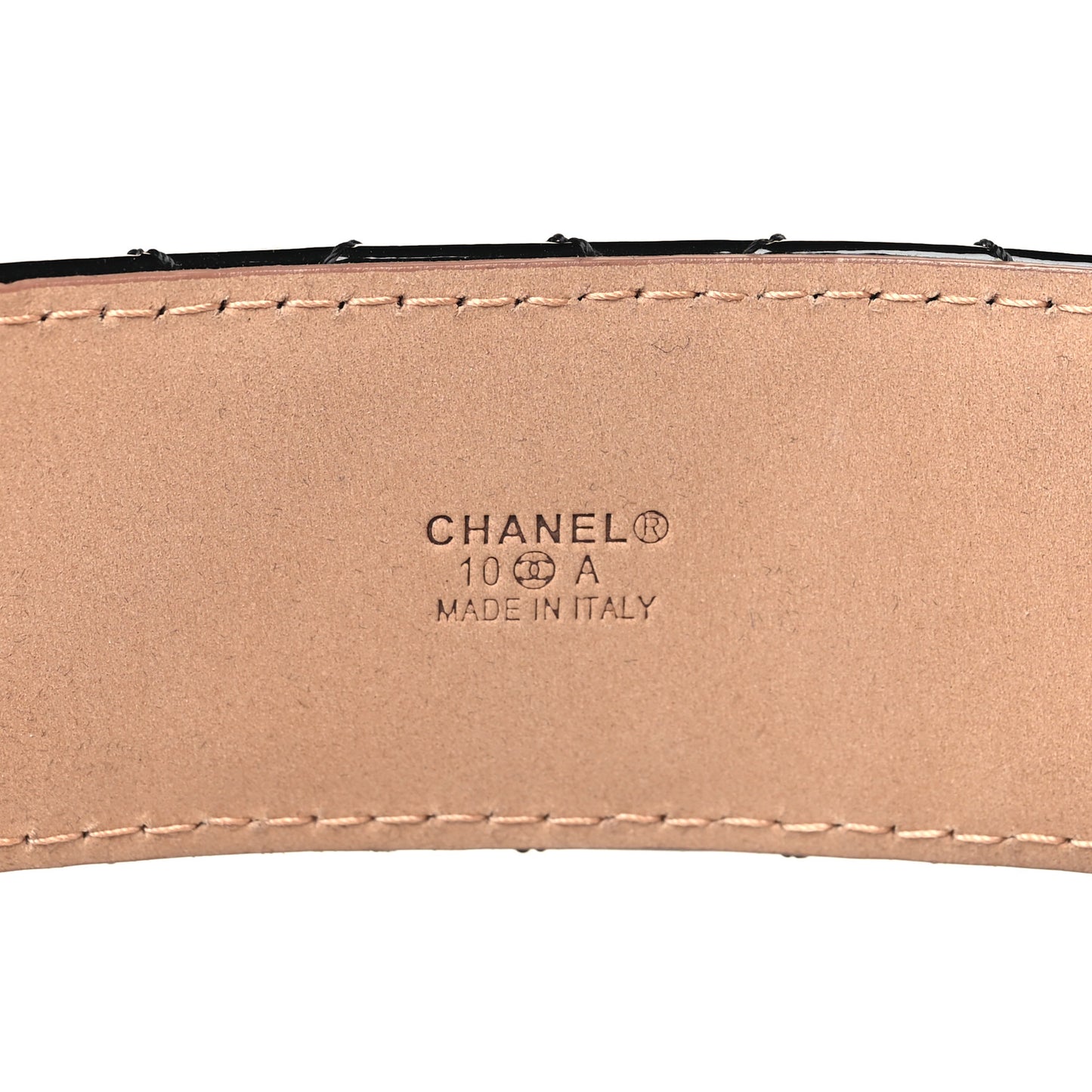 Patent Quilted CC Logo Wide Belt 90 36 Black