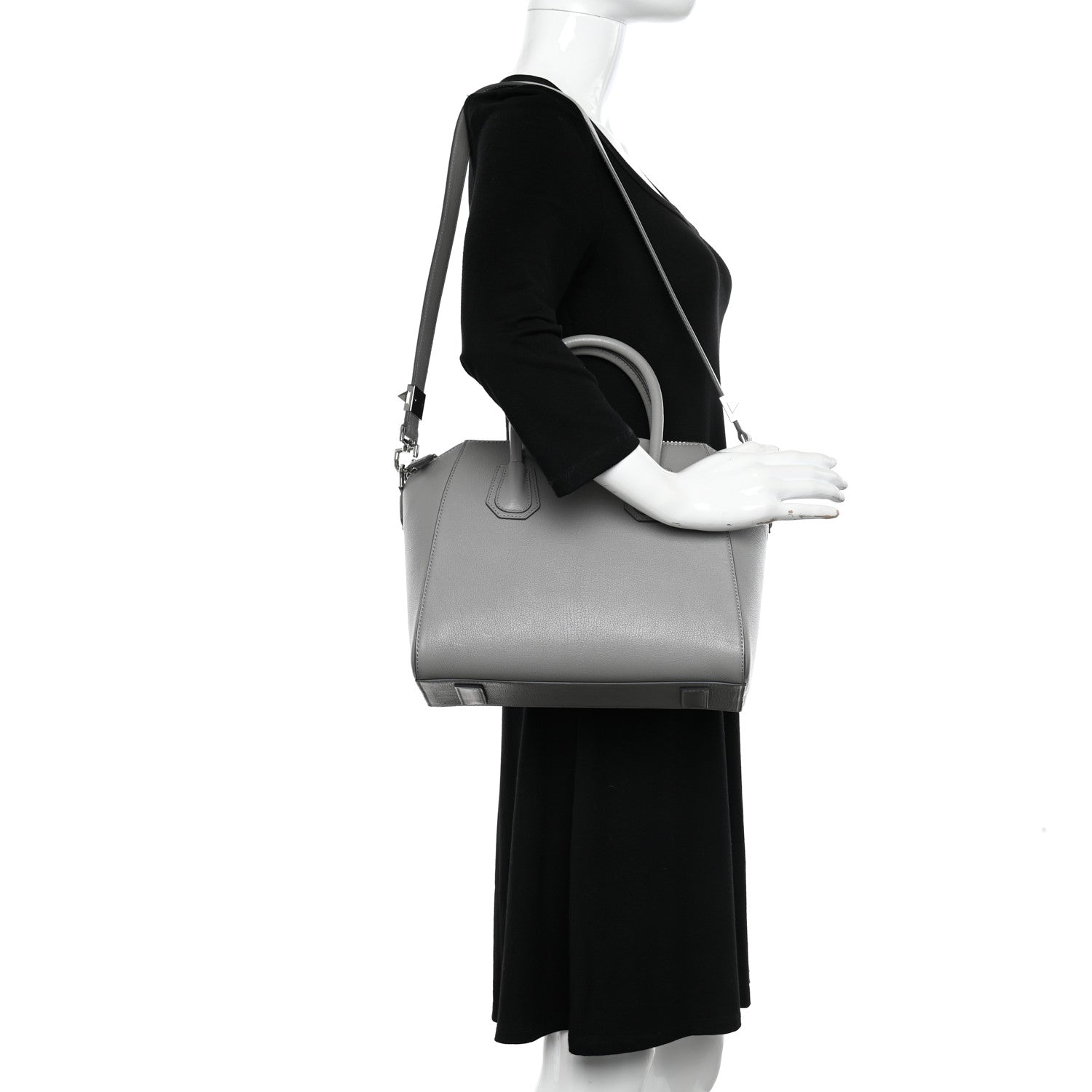 Givenchy Sugar Goatskin Small Antigona Pearl Grey 2 of 10
