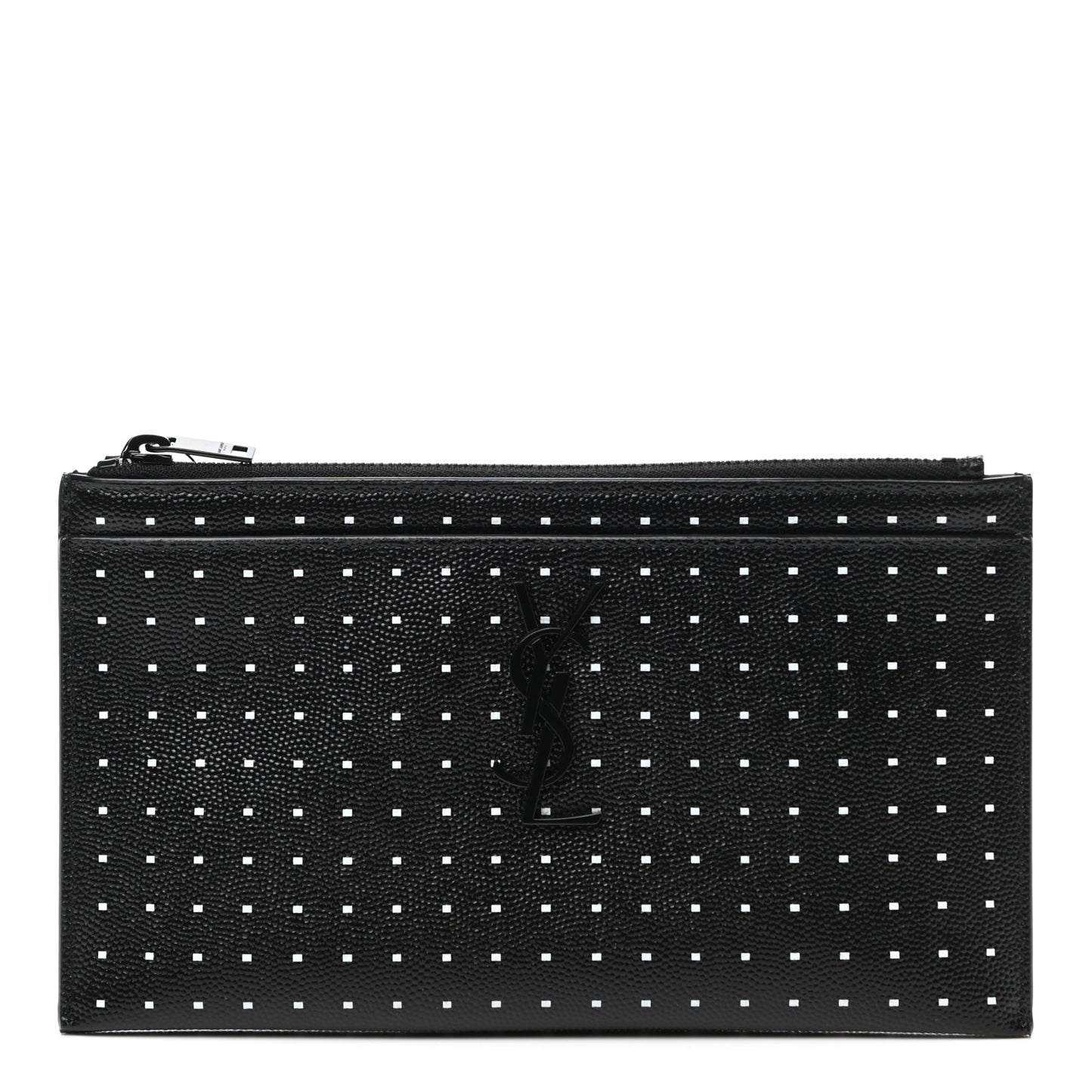 Grain De Poudre Square Dot Zip Bill Pouch Black White